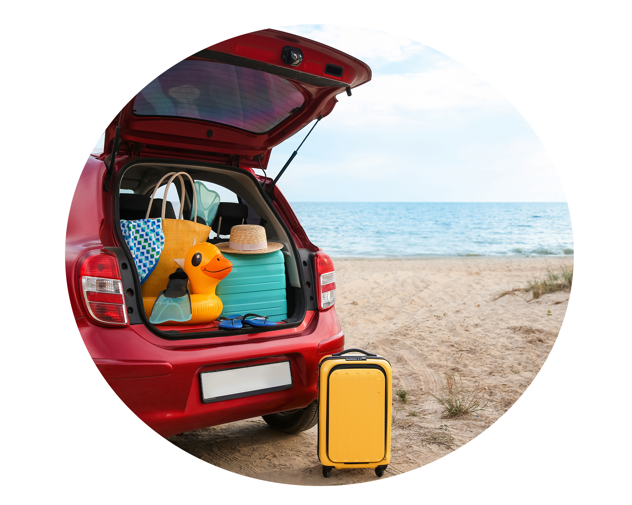 Packed Car On The Beach