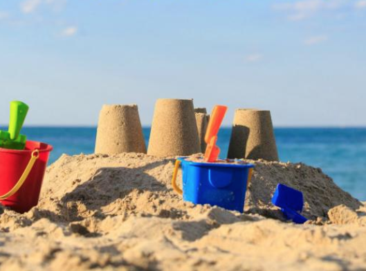Sandcastles on the beach
