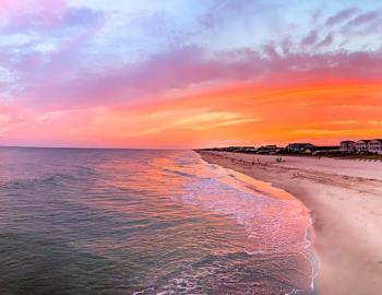 Beautiful colorful sunset on Holden Beach