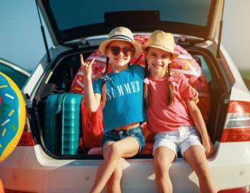 girls on a beach road trip