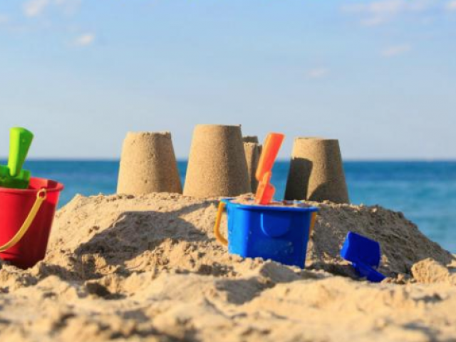 Sandcastles on the beach