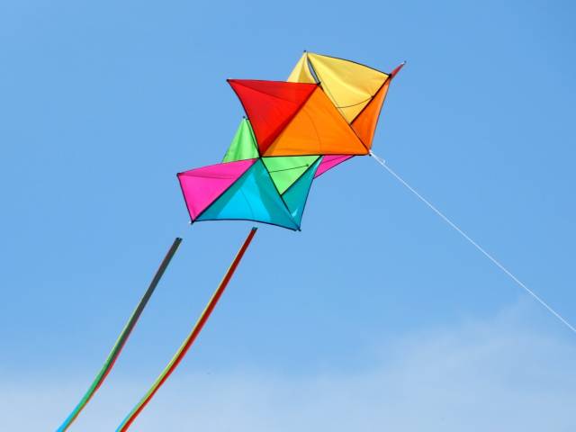 kites in sky flying
