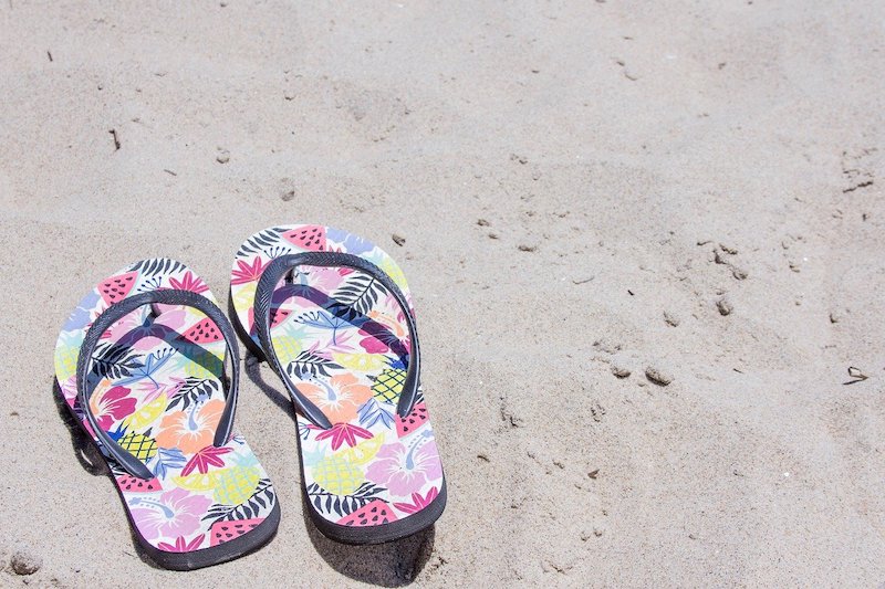 flip flops on beach