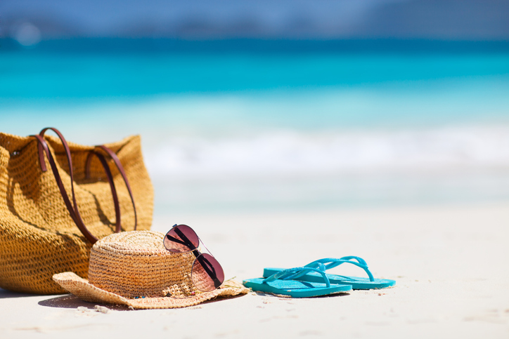 beach and flip flops